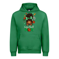 Emerald Basketball Mom Afro Messy Bun Urban Hoodie - texasbilliewilder