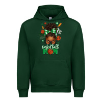 Forest Green Basketball Mom Afro Messy Bun Urban Hoodie - texasbilliewilder