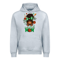 Heather Grey Basketball Mom Afro Messy Bun Urban Hoodie - texasbilliewilder