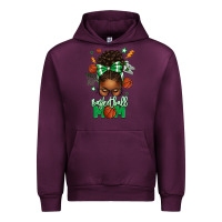 Mauve Wine Basketball Mom Afro Messy Bun Urban Hoodie - texasbilliewilder