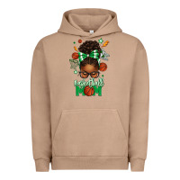 Pigment Burro Basketball Mom Afro Messy Bun Urban Hoodie - texasbilliewilder