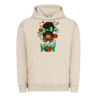 Pigment French Oak Basketball Mom Afro Messy Bun Urban Hoodie - texasbilliewilder