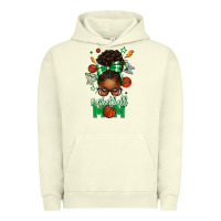 Pigment Pistachio Basketball Mom Afro Messy Bun Urban Hoodie - texasbilliewilder