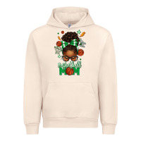Sandshell Basketball Mom Afro Messy Bun Urban Hoodie - texasbilliewilder