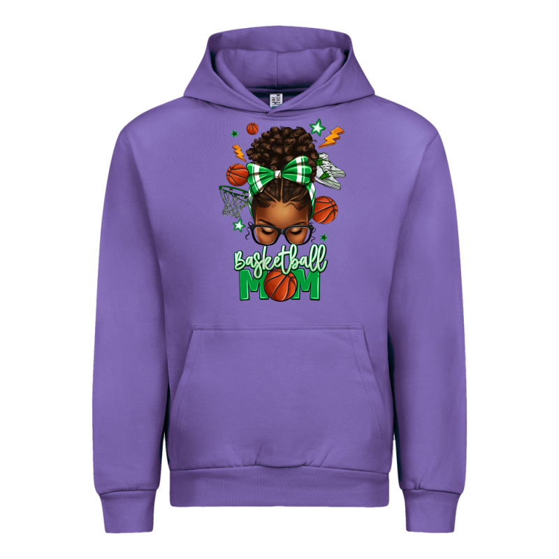 Basketball Mom Afro Messy Bun Urban Hoodie by texasbilliewilder | Teevron