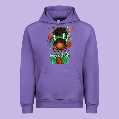 Basketball Mom Afro Messy Bun Urban Hoodie Designed By Texasbilliewilder
