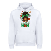 White Basketball Mom Afro Messy Bun Urban Hoodie - texasbilliewilder