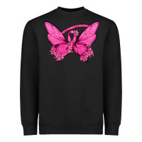 Black Breast Cancer Butterfly Heavyweight Sweatshirt - texasbilliewilder