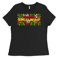 Black santa's helper with gifts Ladies Tee - AdoDesignShop