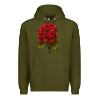 Army Green Oklahoma Rose Illustrations Premium Hoodie - LillyAllenDesigns