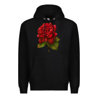 Black Oklahoma Rose Illustrations Premium Hoodie - LillyAllenDesigns