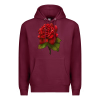 Burgundy Oklahoma Rose Illustrations Premium Hoodie - LillyAllenDesigns