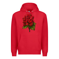 Red Oklahoma Rose Illustrations Premium Hoodie - LillyAllenDesigns