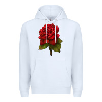 White Oklahoma Rose Illustrations Premium Hoodie - LillyAllenDesigns