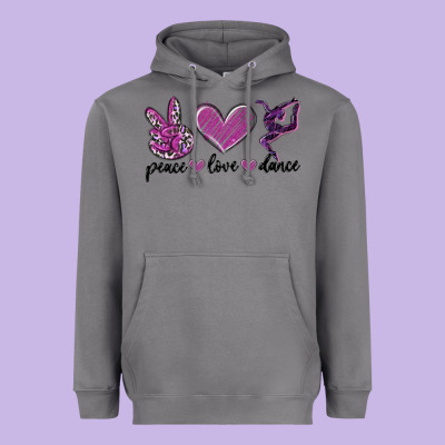 Peace Love Dance Heavyweight Hoodie Designed By Maliassmallbusiness