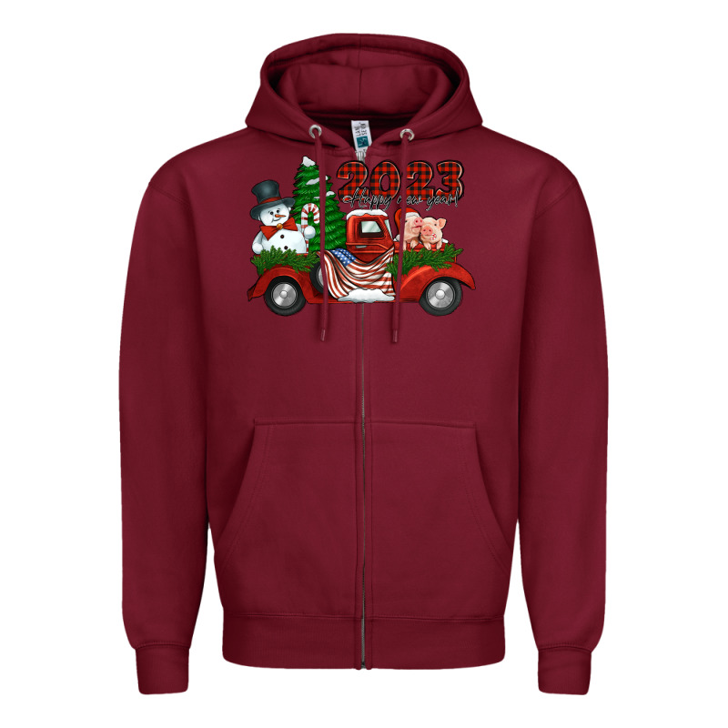 Happy New Year Truck 2023 Zipper Hoodie by Jasminsmagicworld | Teevron