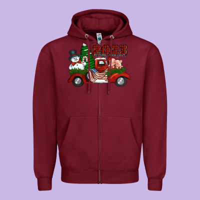 Happy New Year Truck 2023 Zipper Hoodie Designed By Jasminsmagicworld