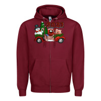 Burgundy happy new year truck 2023 Zipper Hoodie - Jasminsmagicworld