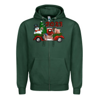 Sports Green happy new year truck 2023 Zipper Hoodie - Jasminsmagicworld