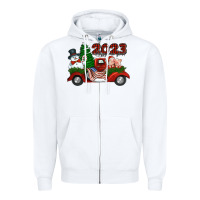 White happy new year truck 2023 Zipper Hoodie - Jasminsmagicworld
