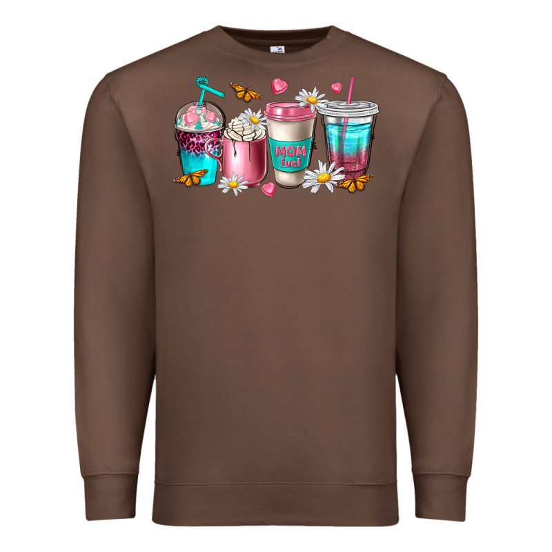 Mom Fuel Coffee Cups Premium Sweatshirt by NancyCooperArtShop | Teevron