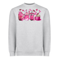 Heather Grey Breast Cancer Coffee Cups Heavyweight Sweatshirt - texasbilliewilder