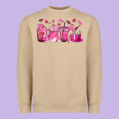 Breast Cancer Coffee Cups Heavyweight Sweatshirt Designed By Texasbilliewilder
