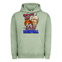 Pigment Oil Green Grab your joe let's go Basketball Urban Hoodie - NancyCooperArtShop
