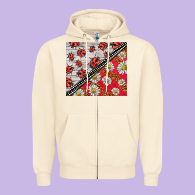 Ladybug Zipper Hoodie Designed By Barkaloodesign