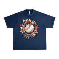 Navy baseball sunflower Urban Heavy Tee - HRA Design Shop