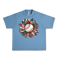 Pebble Blue baseball sunflower Urban Heavy Tee - HRA Design Shop
