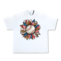 White baseball sunflower Urban Heavy Tee - HRA Design Shop