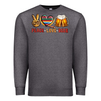 Charcoal Heather peace love beer Premium Sweatshirt - NancyCooperArtShop