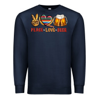 Navy peace love beer Premium Sweatshirt - NancyCooperArtShop