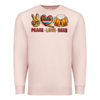 Pale Pink peace love beer Premium Sweatshirt - NancyCooperArtShop