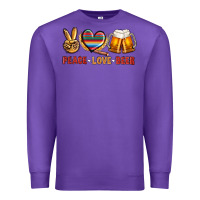 Purple peace love beer Premium Sweatshirt - NancyCooperArtShop