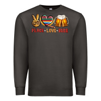 Smoke peace love beer Premium Sweatshirt - NancyCooperArtShop