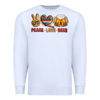 White peace love beer Premium Sweatshirt - NancyCooperArtShop