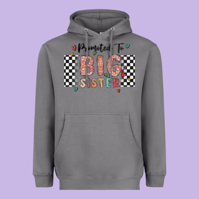 Promoted To Big Sister Heavyweight Hoodie Designed By Maliassmallbusiness
