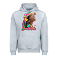Heather Grey summer afro Urban Hoodie - NancyCooperArtShop