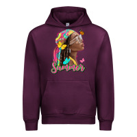 Mauve Wine summer afro Urban Hoodie - NancyCooperArtShop