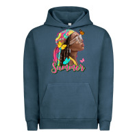 Pigment Midnight Navy summer afro Urban Hoodie - NancyCooperArtShop