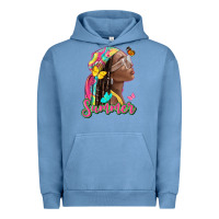 Pigment Pebble Blue summer afro Urban Hoodie - NancyCooperArtShop