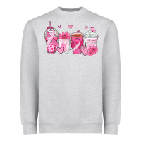 Heather Grey breast cancer coffee cups Heavyweight Sweatshirt - Zillion Design Studio