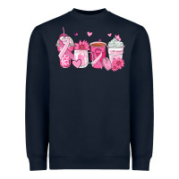 Navy breast cancer coffee cups Heavyweight Sweatshirt - Zillion Design Studio