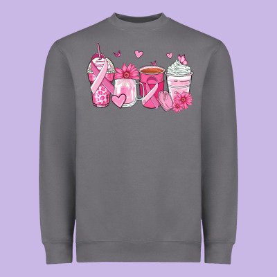 Breast Cancer Coffee Cups Heavyweight Sweatshirt Designed By Zillion Design Studio