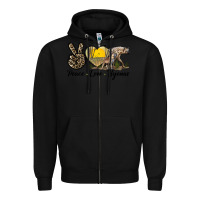 Black Peace Love Hyenas Zipper Hoodie - LillyAllenDesigns