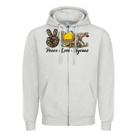 Dove Grey Peace Love Hyenas Zipper Hoodie - LillyAllenDesigns
