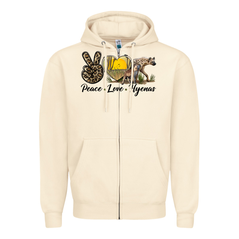 Peace Love Hyenas Zipper Hoodie by LillyAllenDesigns | Teevron