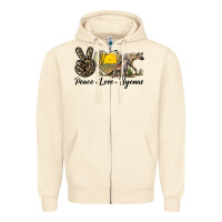 Sandshell Peace Love Hyenas Zipper Hoodie - LillyAllenDesigns